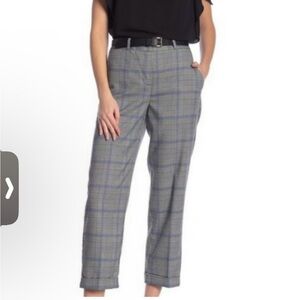 Vince Camuto Plaid Loose Fit Ankle Crop Pants Size 10